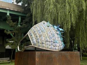 Hope, created by artist Helen Draves, sits on display at Riverside Park until July 2024