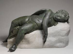 Bronze statue of Eros sleeping, Greece c. 3rd to 2nd century BCE.