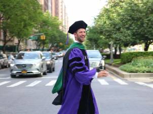 Dr. David Jevotovsky after graduation from NYU Grossman School of Medicine last week. Photo: Zoey Lyttle