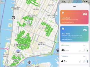 ’WalkNYC,’ a new app, provides users with a way to track the blocks they’ve trekked across the city and compete with other New Yorkers in a leaderboard. (Credit: Joe Puccio)