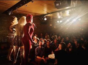 Brita Filter, Rosé and Lagoona Bloo onstage at Therapy. Photo: Therapy Lounge NYC on Instagram
