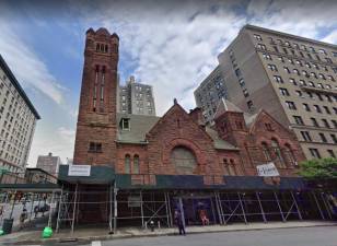All sides agree West Park Presbyterian Church, located at 165 W 86th Street on the corner of Amsterdam Ave. is deteriorating, but whether it should be sold to a developer and torn down or whether money can be raised and spent to save it is a subject of hot debate before the Landmarks Preservation Commission. Photo: Google Street View.