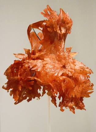 Iris van Herpen, Dress, 2012, 3-D-printed dark orange epoxy. Photo: Adel Gorgy