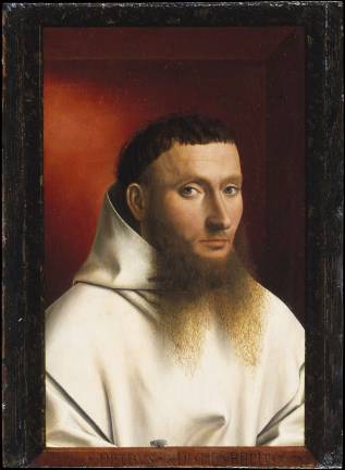 Petrus Christus, &#x201c;Portrait of a Carthusian Lay Brother,&#x201d; 1446, Oil on wood, 11 1/2 &#xd7; 8 1/2 inches, The Jules Bache Collection, 1949, The Metropolitan Museum of Art, New York. Photo: courtesy The Frick Collection.