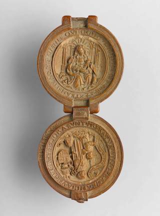 Adam Dircksz and Workshop, Prayer bead for the Carthusian Fran&#xe7;ois du Puy, ca. 1517-21, Boxwood, Diameter: 1 7/8 inches, Private collection. Photo: courtesy The Frick Collection