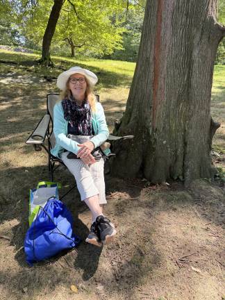 Suzanne Pinnix waiting for tickets on the mornng of Aug. 9 for the show that evening.