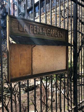 La Perla community garden on West 105th near Columbus Avenue took root on three empty lots about 25 years ago. Photo: Shoshy Ciment