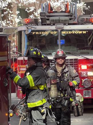 Firefighters responded to a blaze at The Michelangelo, a luxury hotel on W. 51st St., on the morning of April 6.