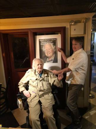 <b>John McDonagh, a longtime co-host with Malachy McCourt on “Radio Free Eirann” on 99.5 FM last year when McCourt was setting his handprints into cement for inclusion among other stars outside Theatre 80 on St. Mark’s Place.</b> Photo: Keith J. Kelly