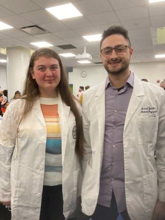 Anduena Toci with medical student physician mentor Michael Yudell. Photo: Barbara Franklin