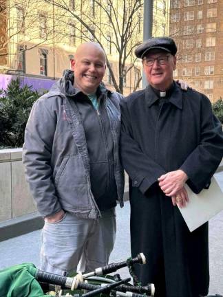 Aaron Clark with Cardinal Timothy Dolan.