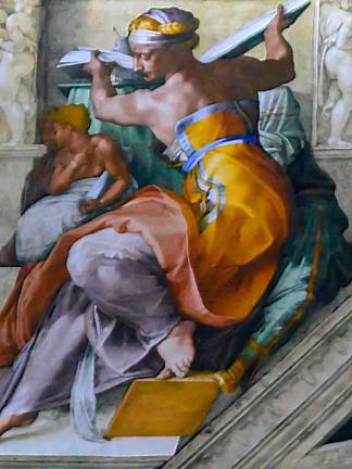 Seven male prophets and five female sibyls (prophetesses from the ancient world who were said to have foretold the birth of Jesus) are depicted on the Sistine ceiling. &quot;Studies for The Libyan Sibyl&quot; is one of The Met's masterpieces.&#xa0;Photo: Adel Gorgy