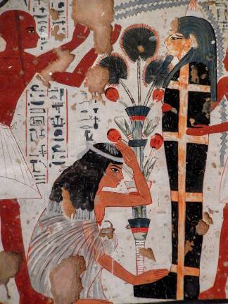 The gesture of covering the head or face, as seen in the female figure here, said Patch, signifies mourning. Photo: Adel Gorgy