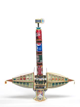 Bodys Isek Kingelez (Congolese, 1948-2015). "Sports Internationaux." 1997. Paper, plastic and other various materials, 35 7/16 × 33 7/16 × 9 13/16?, irreg. Purchased 2013 with funds from Tim Fairfax, AM, through the Queensland Art Gallery | Gallery of Modern Art Foundation. Collection Queensland Art Gallery, Brisbane. © QAGOMA, Natasha Harth