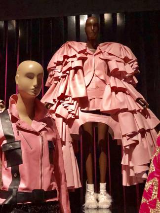 Rei Kawakubo drew inspiration from punk for this warrior-pink costume in the style of body armor. Comme des Gar&#xe7;ons, ensemble, &quot;18th-Century Punk&quot; Collection, Fall/Winter 2016-17, Japan, museum purchase. Photo: Val Castronovo
