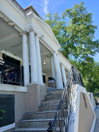 The entrance to the Tennis House in Central Park, where patrons can rent a day locker and use the shower for only $20/day.