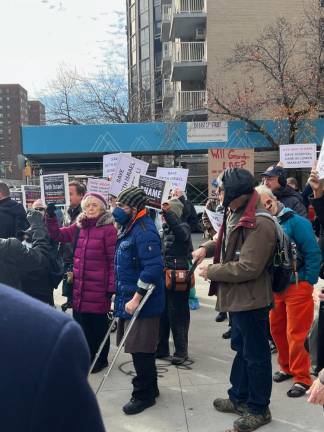 Passionate rallygoers, gathered on the corner of E. 17th St. &amp; 1st Ave., protesting Mt. Sinai Beth Israel’s pending closure.