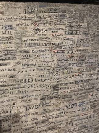 Terese Agnew, “Portrait of a Textile Worker,” 2005 (detail of clothing labels). Museum of Arts and Design, New York; purchased with funds provided by private donors, 2006. Photo: Val Castronovo