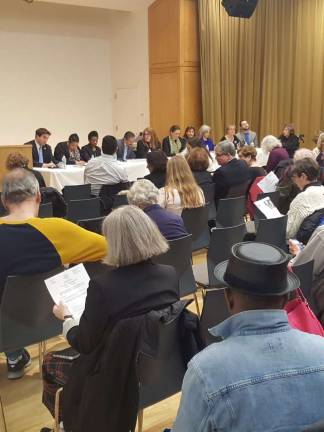 Homelessness forum at the Ramaz School. Photo: Ben Kallos, via Twitter