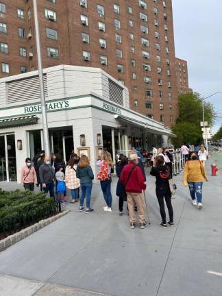 At Rosemary’s: a line to get into a new restaurant. Photo: Jon Friedman