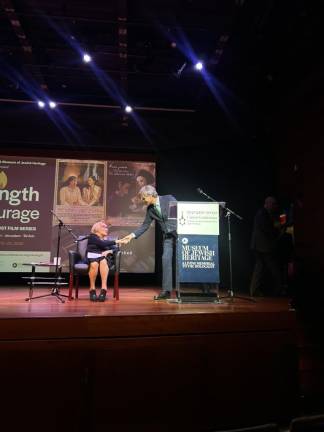 Manhattan Borough President Brad Hoylman-Sigal greets Gabriella Major