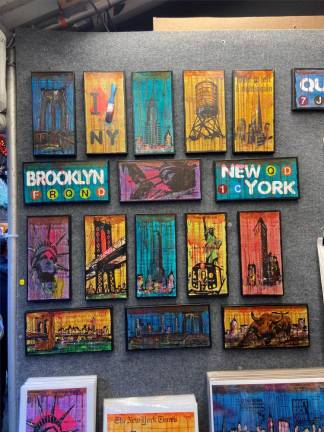 Nicolas Cascio displays his artwork, titled “Live Art on the Street.” Photo: Zoe Kava