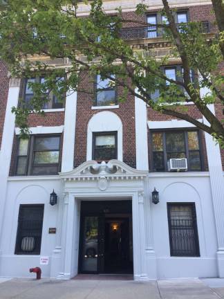 Pre-war elegance:&#xa0;The main entrance at 425 Riverside Drive, 2018. Photo: Val Castronovo