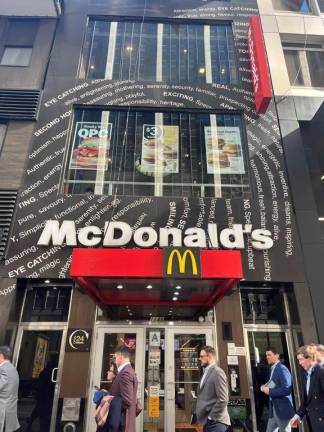 Two workers inside a McDonald’s at W. 46 and Sixth Ave. were attacked by a knife wielding mad man on Feb. 13th. Photo: Kay Bontempo