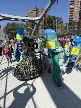 It’s a parade! Over the Corlears Hook Park Bridge!