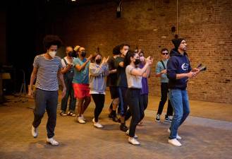 Chelsea Factory Resident Artists Leonardo Sandoval and Gregory Richardson rehearsing with their company, Music From the Sole. Photo: Joe Carrotta