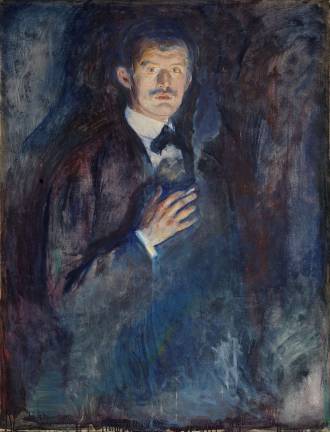 Edvard Munch, &#x201c;Self Portrait with Cigarette,&#x201d; 1895, Oil on canvas, 43 1/2 &#xd7; 33 11/16 in., Nasjonalmuseet for kunst, arkitektur og design, &#xa9; 2017 Artists Rights society (ARS), New York. Nasjonalmuseet, Oslo. Photo: B&#xf8;rre H&#xf8;stland