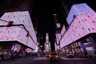 Yuge Zhou’s “Trampoline Color Exercise” plays nightly through June 30.
