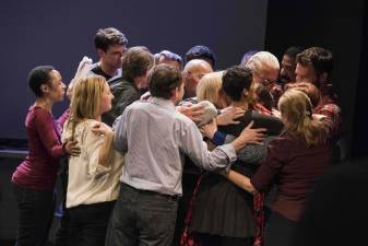 Group hug after a DE-CRUIT public presentation. Photo: Ashley Garrett