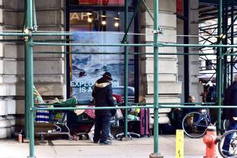 A group of homeless people have set up an encampment on the corner of 73rd Street and Broadway in front of the North Face store on the Upper West Side. According to a concerned group of residents it’s one of the several spots in the neighborhood where they no longer feel safe.