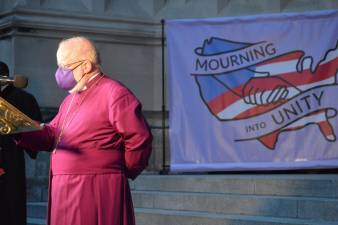 The Right Reverend Andrew M. L. Dietsche, Bishop of the Episcopal Diocese of New York, was one of the speakers at the vigil. Photo courtesy of Cathedral of St. John the Divine