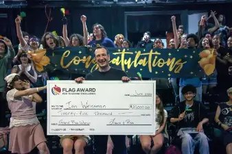 Ian Weissman, a social studies teacher at Repertory Company High School for Theatre Arts, received the 2025 FLAG Award for Teaching Excellence. The winner is always handed the award in a surprise ceremony.
