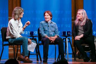 David Fricke, John Fogerty and Andy Zax (l to r) at 92Y.