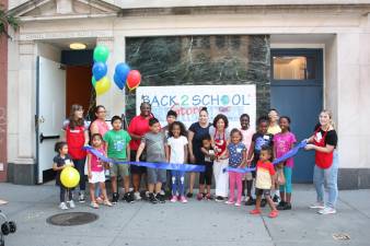 NCJW NY staff welcomed children from The Goddard School, an early childhood education service located on the Upper West Side, to Back 2 School Store. Photo: Courtesy of Ed Kopel
