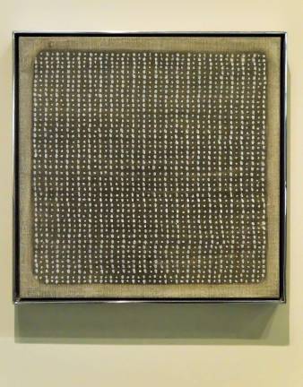 Agnes Martin’s "Untitled," from 1960, Oil on canvas. Photo: Adel Gorgy