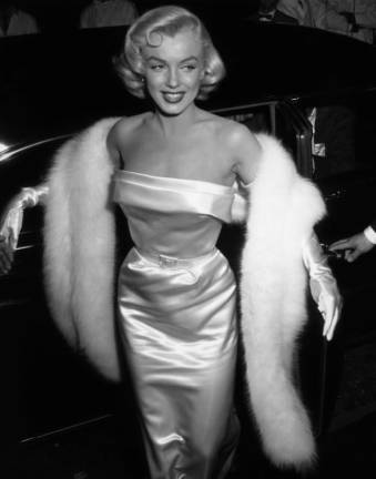 Marilyn Monroe arriving at the nighclub Ciro’s in 1954.
