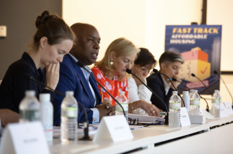 Charter Revision Commission Chair Richard Buery speaks at the group’s last public meeting in Lower Manhattan, July 21, 2025.