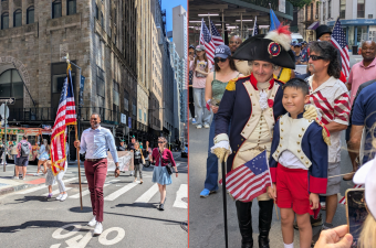 Left: Grand Marshal State Assmembly Member Charles Fall; Right: General Marquis de Lafayette