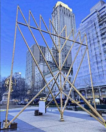 World’s largest Hanukkah menorah in daylight.