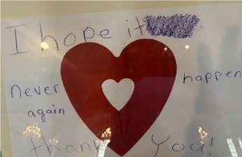 Thousands of letters from school children poured into the rectory of Trinity Church after its St. Paul’s Chapel next to Ground Zero became a staging and rest stop for first responders in the days after 9-11. “I hope it never happens again. Thank you,” said one letter which remains on display today.