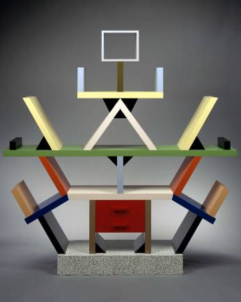 Ettore Sottsass (Italian, 1917&#x2013;2007). &quot;Carlton Room Divider,&quot; 1981. Wood, plastic laminate. 76 3/4 x 74 3/4 x 15 3/4 in. (194.9 x 189.9 x 40 cm). The Metropolitan Museum of Art, John C. Waddell Collection, Gift of John C. Waddell, 1997 &#xa9; Studio Ettore Sottsass Srl