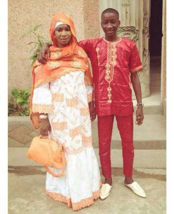 Student Mohamed Traore with his mother. Photo courtesy of Mohamed Traore