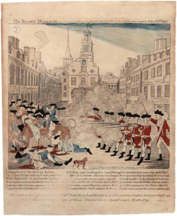 Paul Revere’s famous engraving of the Boston Massacre may have been an early version of “spin,” to keep the American colonists riled up against the British, says Robert Blecker, the history professor turned playwright