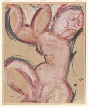 Amedeo Modigliani. &quot;Caryatid,&quot; 1914. Gouache and ink on paper. 22 x 18&#xbd; in. Museum of Modern Art, New York. Bequest of Mrs. Harriet H. Jonas