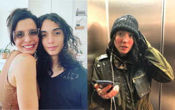 Left: Drena De Niro and son Leandro De Niro-Rodriguez. Right: Akira Stein