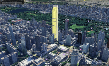 The development of an 86-story tower at 80 W. 66th St. is currently halted by the NYC Department of Buildings, after asbestos contamination was discovered during construction.